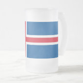 Frosted Glass Mok met IJslandse vlag (Voorkant rechts)