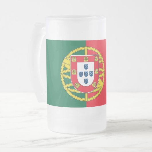 Frosted Glass Mok met Portugese vlag (Voorkant links)