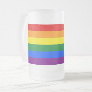 Frosted Glass-Mok met Rainbow Pride-vlag van LGBT Matglas Bierpul