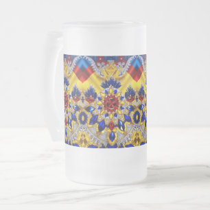 Frosted Glass Mok met Roemenië Kleuren ontwerp