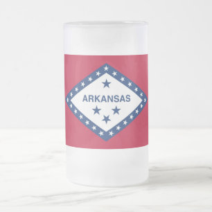 Frosted Glass Mok met vlag van Arkansas, Verenigde