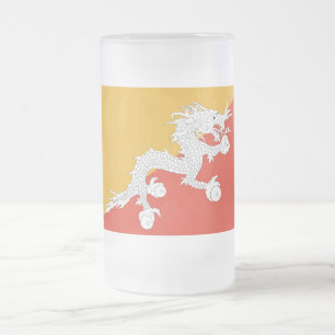 Frosted Glass Mok met vlag van Bhutan