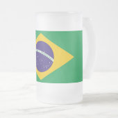 Frosted Glass Mok met vlag van Brazilië (Voorkant rechts)