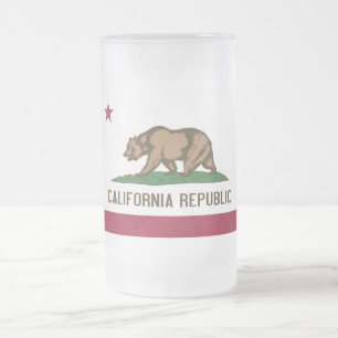 Frosted Glass Mok met vlag van Californië, Verenig