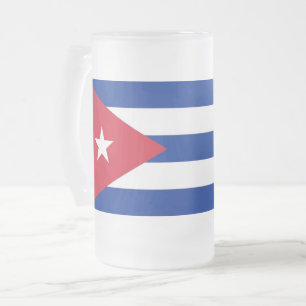 Frosted Glass Mok met vlag van Cuba