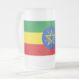 Frosted Glass Mok met vlag van Ethiopië