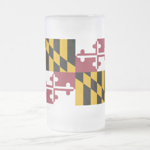Frosted Glass Mok met vlag van Maryland, Verenigde