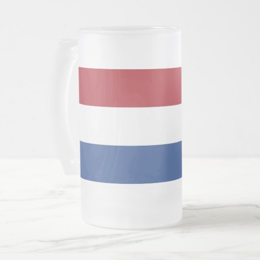 Frosted Glass Mok met vlag van Nederland (Voorkant links)