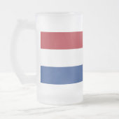 Frosted Glass Mok met vlag van Nederland (Links)