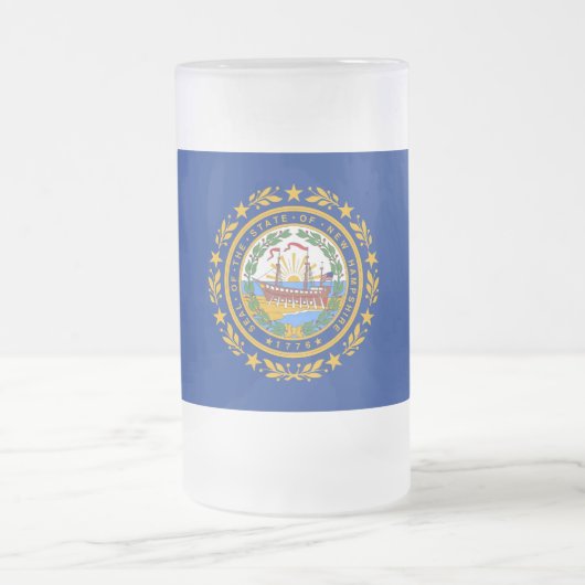 Frosted Glass Mok met vlag van New Hampshire (Center)