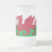 Frosted Glass Mok met vlag van Wales (Center)