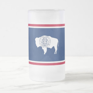 Frosted Glass Mok met vlag van Wyoming State