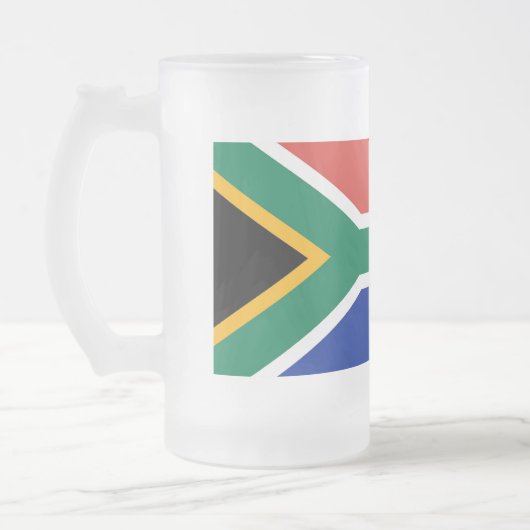 Frosted Glass Mok met vlag van Zuid-Afrika (Links)