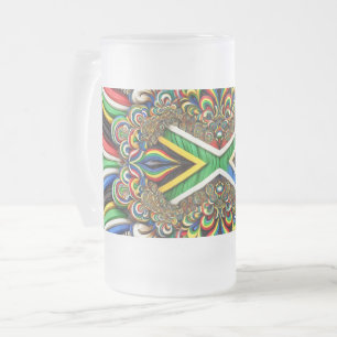 Frosted Glass Mok met Zuid-Afrikaanse kleuren ontw