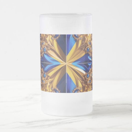 Frosted Glass Mok met Zweden Kleuren ontwerp (Center)