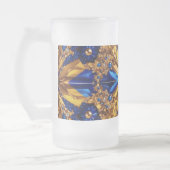 Frosted Glass Mok met Zweden Kleuren ontwerp (Links)