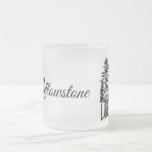 Frosted Glass Mok-Yellowstone Wolf Matglas Koffiemok (Center)