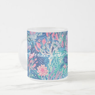 Frosted glass mug in stylish graphic