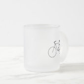 Frosted Glass Mug with Clean Bicycle Design (Devant droit)