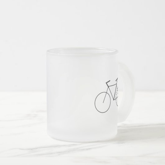 Frosted Glass Mug with Clean Bicycle Design (Devant droit)
