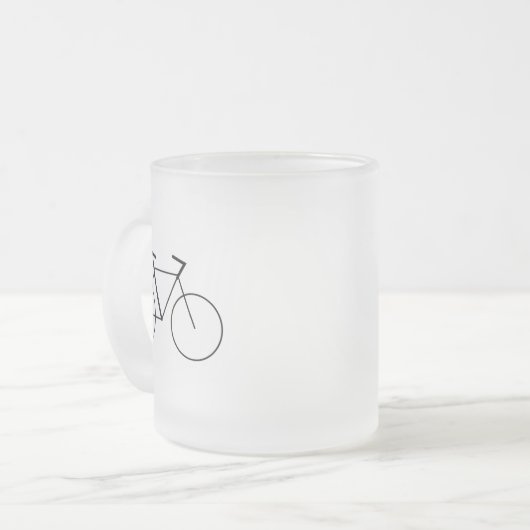 Frosted Glass Mug with Clean Bicycle Design (Devant gauche)