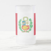 Frosted Glass Mug with flag of Peru Matglas Bierpul (Center)