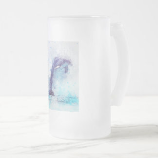 Frosted, glass, stein, 16oz, aangepast, design matglas bierpul