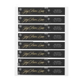 Frosted Greeting Holiday Adres Label Zwart (Vel)