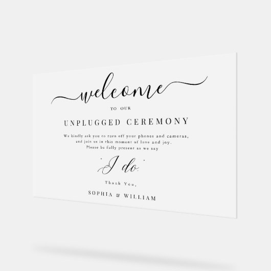 Frosted 'I Do' Welkom Ontkoppelde Ceremonie Huweli Acryl Bord (Hoek)