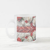 Frosted kleine glazen mok met Engelse Rozen Design (Links)