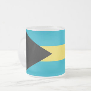 Frosted kleine glazen mok met vlag van Bahama's