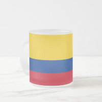 Frosted kleine glazen mok met vlag van Colombia