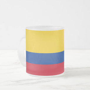 Frosted kleine glazen mok met vlag van Colombia