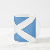 Frosted kleine glazen mok met vlag van Schotland, (Voorkant rechts)