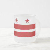 Frosted kleine glazen mok met vlag Washington DC (Voorkant rechts)