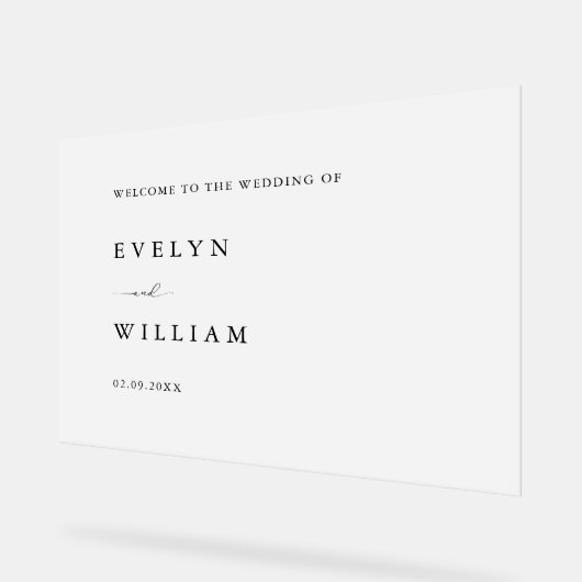 Frosted Modern Elegant Welkom Huwelijksingang Acryl Bord (Hoek)