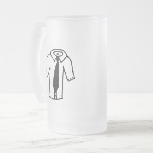 Frosted Mok w / Zwart-wit Shirt w / Stropdas (Voorkant links)