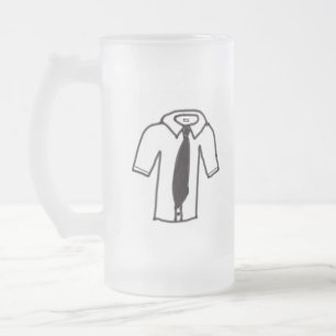 Frosted Mok w / Zwart-wit Shirt w / Stropdas