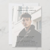 Frosted Photo Viering van het Leven Begrafenismonu Kaart (Voorkant)