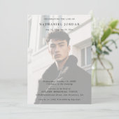 Frosted Photo Viering van het Leven Begrafenismonu Kaart (Staand voorkant)