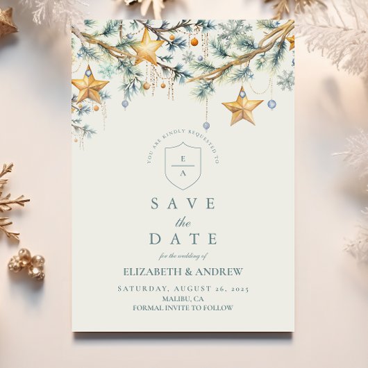Frosted Pine Star Garland bruiloft Save The Date