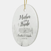 Frosted Pines aan de moeder van de bruid Quote Keramisch Ornament (Links)