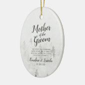 Frosted Pines aan de moeder van de bruidegom Quote Keramisch Ornament (Links)