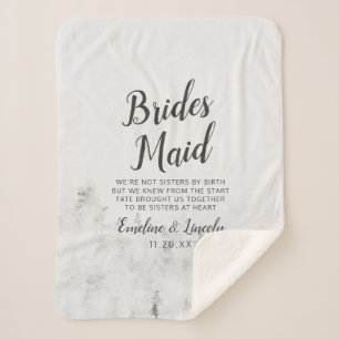 Frosted Pines Rustic White to the Bridesmaid Quote Sherpa Deken
