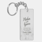 Frosted Pines Rustieke Moeder van de Bruidegom Quo Sleutelhanger (Voorkant Links)