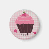 Frosted Pink Cupcake Magneet (Voorkant)