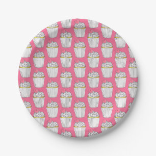 Frosted Pink Heart Cupcake Sprinkles Dessert Love Papieren Bordje