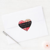 Frosted Pink Roses Personalized Wedding Hart Sticker (Envelop)