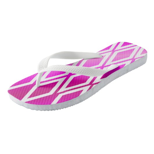 Frosted Pink White Diamond Pattern Teenslippers (Schuin)