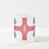 Frosted small glass mug with flag of Montreal Matglas Koffiemok (Center)